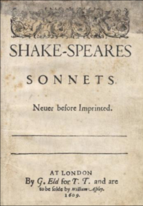 Shakespeare and Love - Shakespeare's Sonnets Title Page