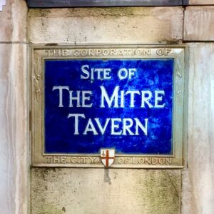 Samuel Johnson - plaque showing the site of the Mitre Tavern Fleet Street